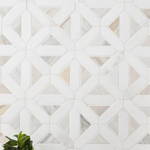 Wayfair Mosaic Floor Tile You Ll Love In 2024   Angora Geometric 12 X 12 Polished Marble Mosaic Floor And Wall Tile 